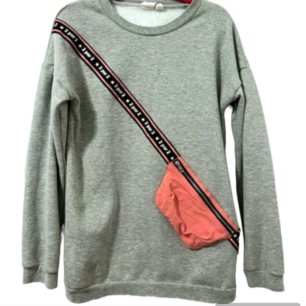 Lovely deux par deux girl's sweatshirt with crossbody bag detail size 14